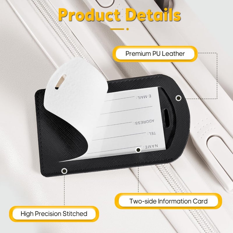 Airkit 3 Pack Luggage Tags for Suitcases, TSA Approved Bag Tags, Baggage Tags with Privacy Protection, Travel Essentials Luggage Accessories, Black & Brown - Image 4